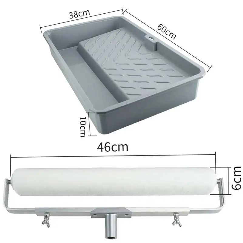 All-in-One Paint Roller Set with Tray Extension Handle and High Absorption Fiber Roller Brush