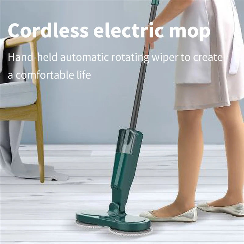 Wireless Electric Mop with Sprayer and Self-Spin Function, Cordless Floor Cleaner