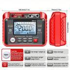 Digital Insulation Resistance Tester Megohmmeter with Backlit Display and Data Storage
