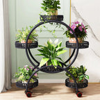 6 Tier Metal Plant Stand with Wheels 6 Pot Holder Rack for Indoor Outdoor Balcony Garden