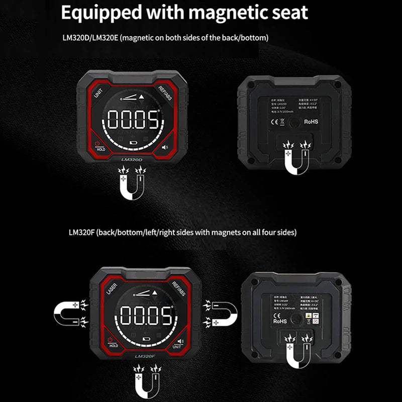 Digital Angle Finder Magnetic Inclinometer with Backlit Display 360° Electronic Level