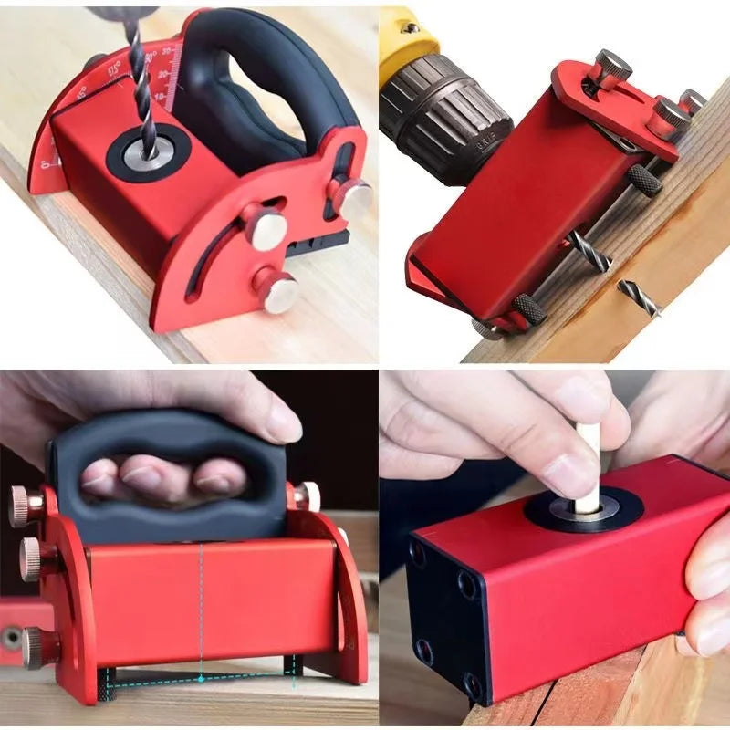 Drill Angle Guide Hole Locator Aluminium Alloy Adjustable Woodworking Drilling Guide Tool