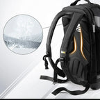 Heavy Duty Tool Backpack with Rugged Base 31 Pocket Tool Organizer Bag for Electricians Technicians
