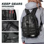 Fishing Tackle Sling Backpack with Rod Holder Water Resistant Nylon Gear Storage Bag