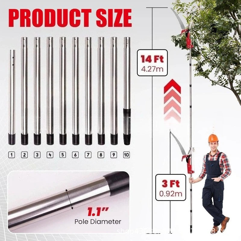 High Altitude Branch Shears Extendable Splicing Rod Trimming Tool Fruit Tree Plant Scissors Pruning Shears Gardening Manual Tool