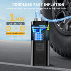 Portable 150 PSI Cordless Air Pump with Digital Display Rechargeable Tire Inflator for Vehicles