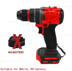 Heavy Duty Cordless Brushless Electric Impact Drill with LED Light Rechargeable Power Tool for DIY Use