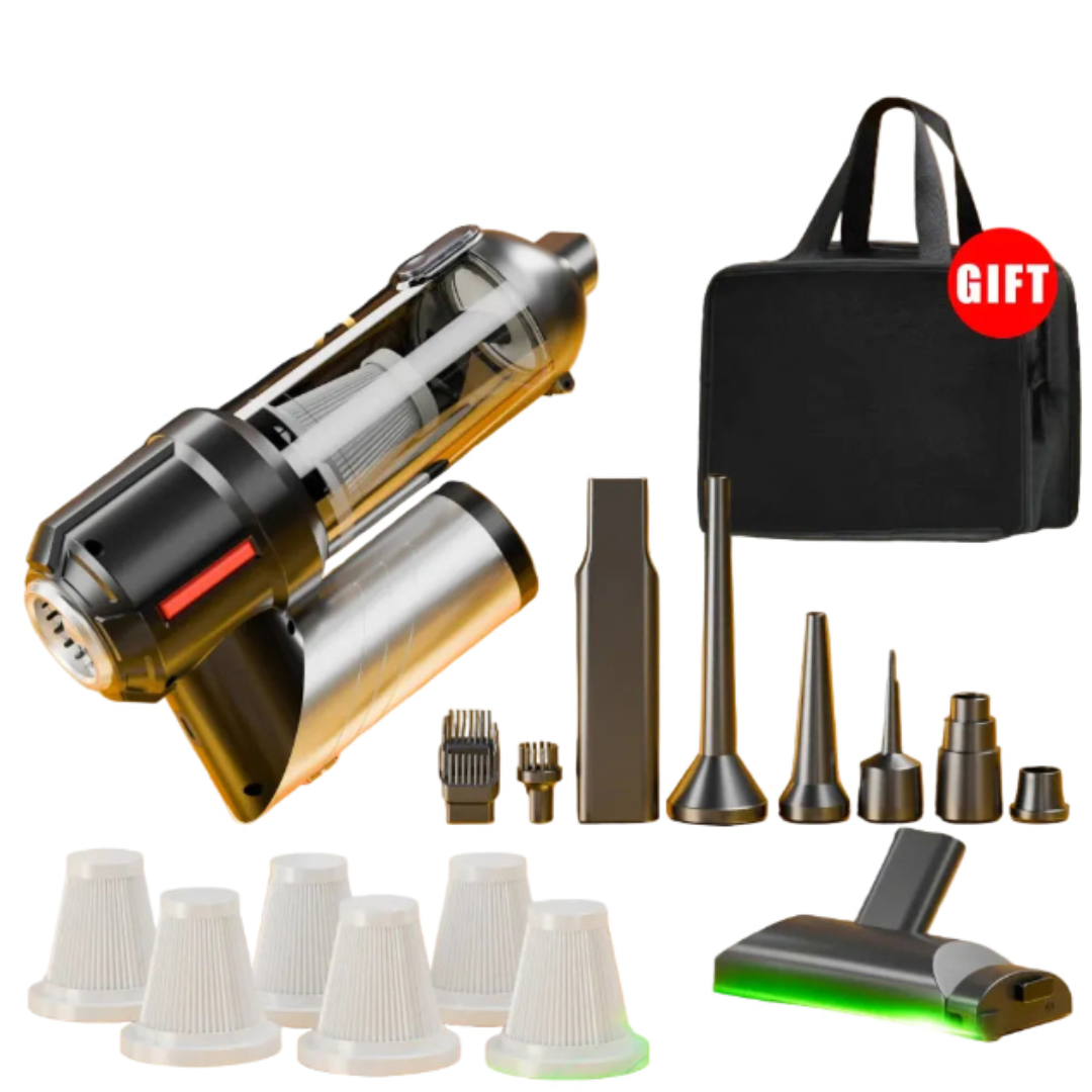 Portable Cordless Car Vacuum Cleaner with Brushless Motor, Rechargeable Handheld Vacuum with Accessories