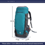 65L Large Capacity Climbing Backpack for Hiking, Trekking and Outdoor Camping – Waterproof Design
