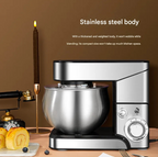 5L Stand Mixer 1200W Automatic Dough Mixer with Stainless Steel Bowl and 6 Speed Settings