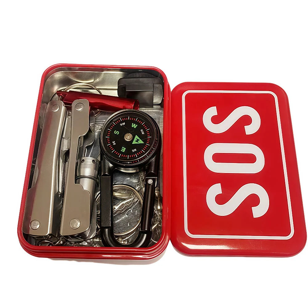 Compact First Aid Storage Kit with Metal Case for Travel Camping Hiking and Home Emergency Supplies