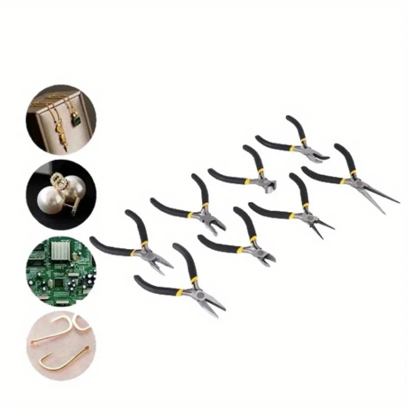 Heavy Duty 8 Piece Steel Pliers Tool Set with Needle Nose Pliers, Wire Cutters and Scissors for Repairs