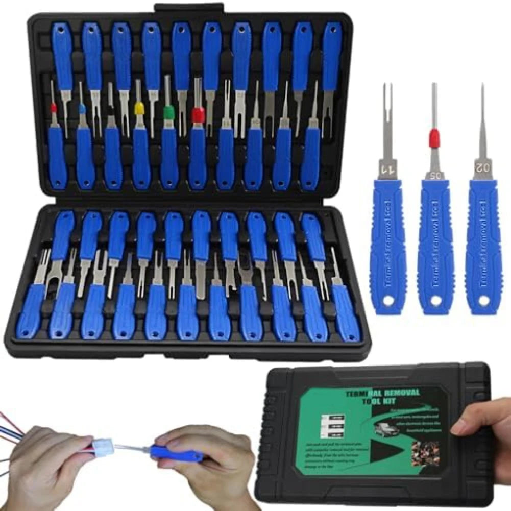 Terminal Removal Tool Kit 41 Piece Multi-Function Electrical Connector Depinning Set with Storage Case