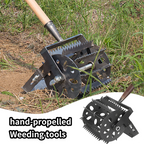 Heavy Duty Garden Cultivator Weeder with Rolling Rotary Teeth Manganese Steel Soil Loosening Tool (No Handle)