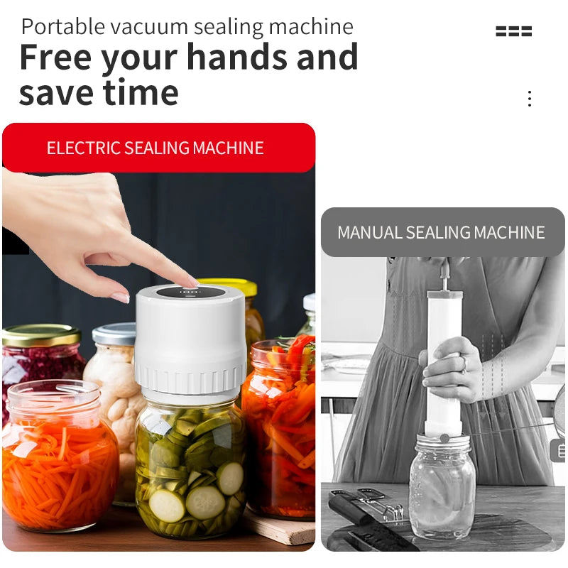Portable Handheld Vacuum Sealer for Mason Jars – Cordless Kitchen Food Storage Tool