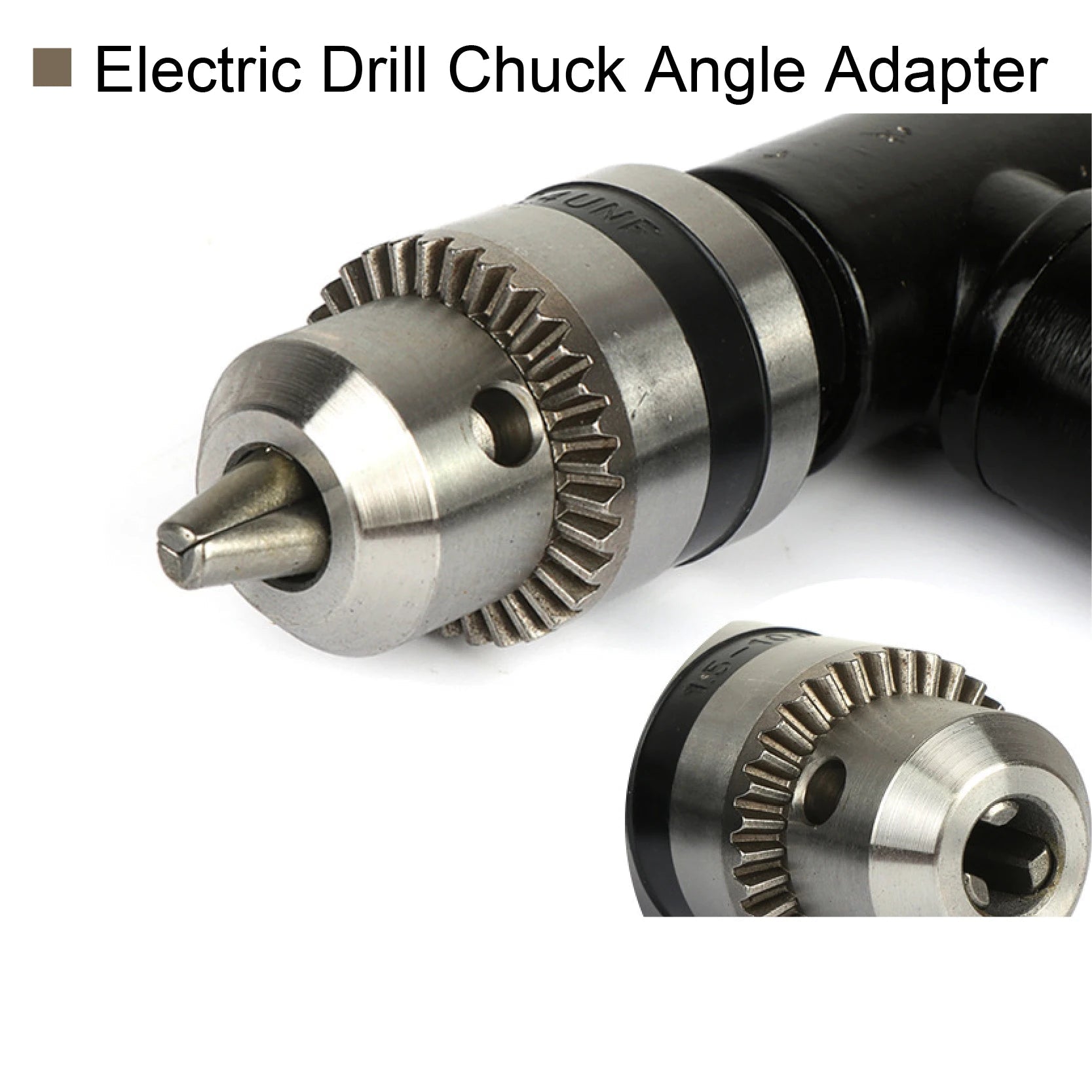 Right Angle Drill Attachment 90 Degree Adapter with 0.8-10mm Chuck for Wood and Metal Drilling