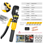 Heavy Duty Hydraulic Wire Crimper Plier 10T Manual Press Tool 4-70mm2 with 8 Crimping Dies