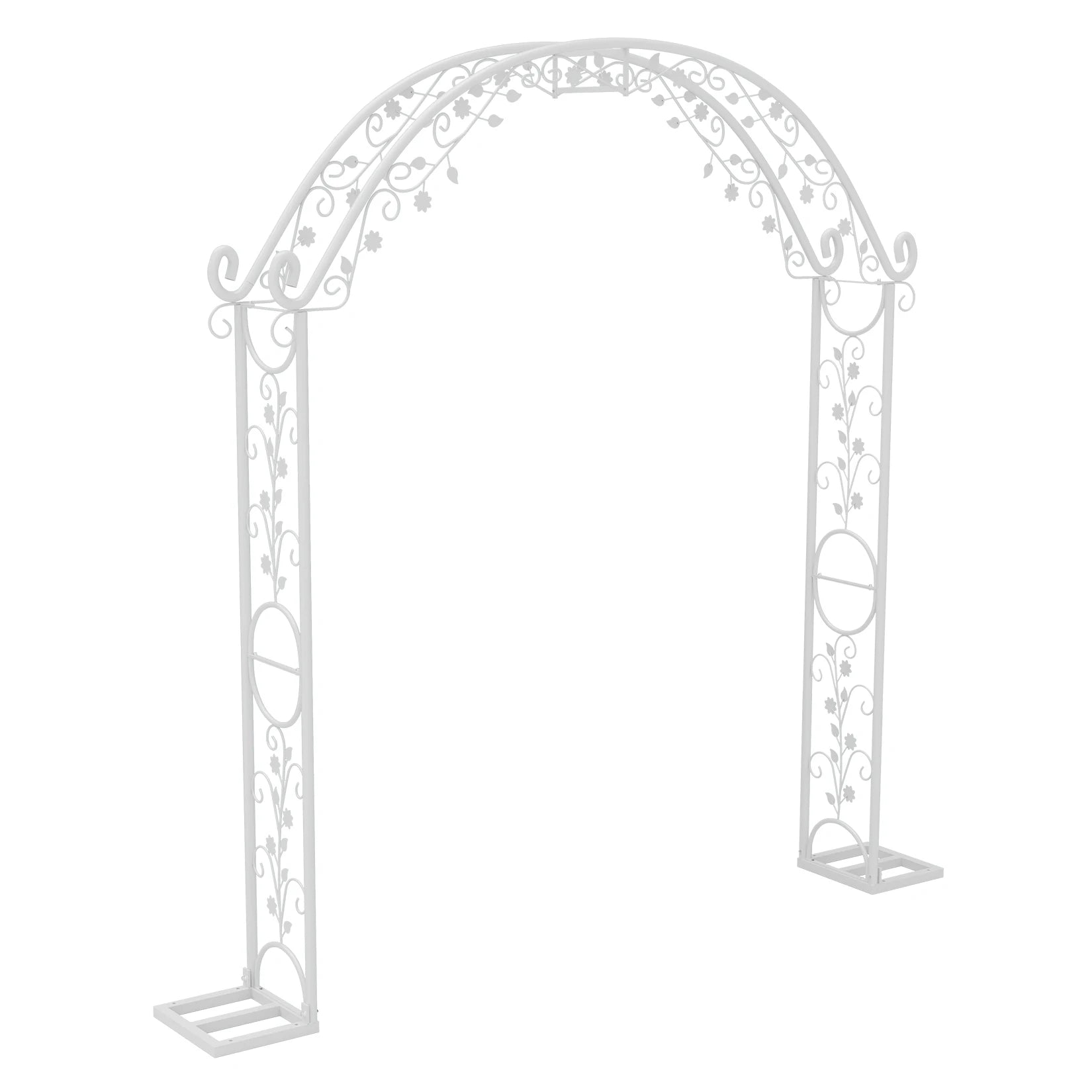 Metal Wedding Arch Backdrop Stand 220 x 30 x 240cm White Garden Trellis Frame for Events and Decorations