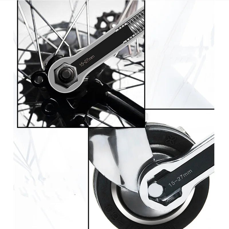 Heavy Duty Adjustable Spanner Set 5-19mm & 5-27mm Double End Rotating Flexible Wrench for Automotive Repair