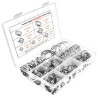 60pcs Stainless Steel Hose Clamps Adjustable 0.8–3.8cm Pipe Clips Set