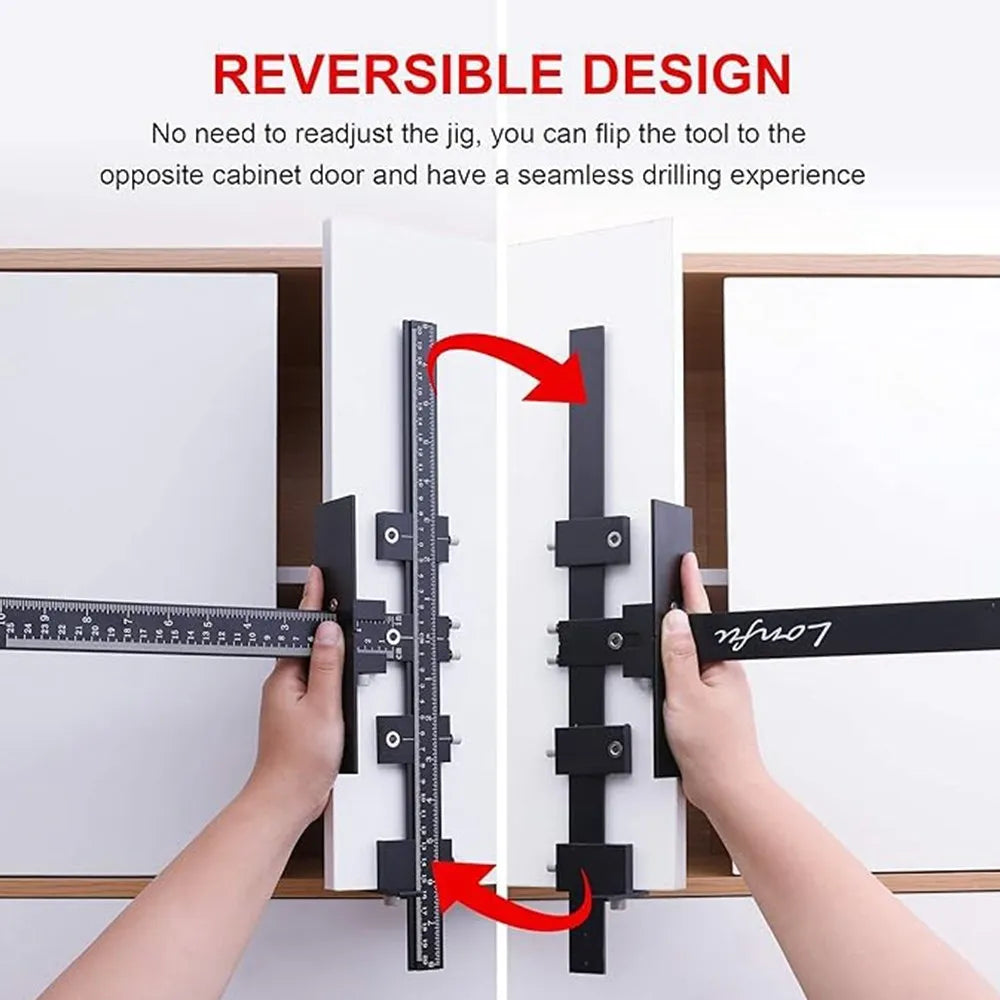 Adjustable Cabinet Hardware Jig Drill Guide 40cm Aluminium Locator for Handles Knobs and Drawers