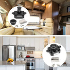 10-Piece Push Button Cabinet Lock Set Zinc Alloy Furniture Door Latches Black