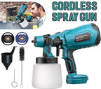 Cordless HVLP Paint Sprayer 1000ml Adjustable Flow Spray Gun for 18V Lithium Battery