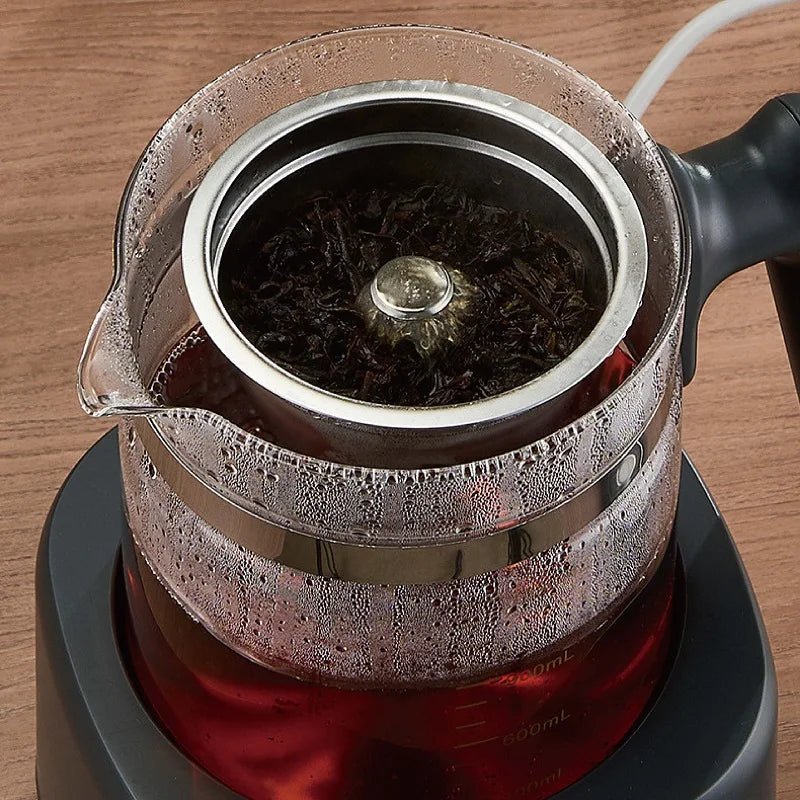 1.3L Electric Glass Tea Maker Kettle 600W with Temperature Control and Keep Warm Function