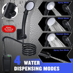 Portable Rechargeable Camping Shower with LED Display 6000mAh Electric Shower Pump and Adjustable Shower Head