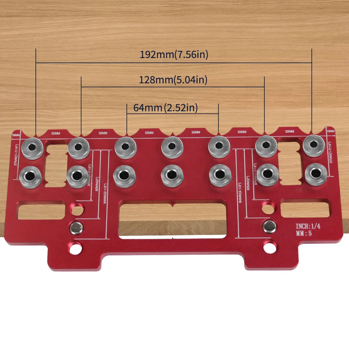 Adjustable Shelf Pin Drilling Guide Jig, Aluminum Cabinet Handle Punch Locator Set