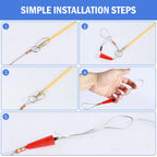 Fiberglass Wire Puller Rod Kit 21 Piece 43cm Cable Routing Tool Set for Wall Ceiling Electrical Installation
