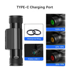 Portable USB Type C Rechargeable LED Headlamp with White and Red Light Waterproof Head Torch
