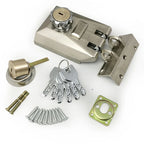 Heavy Duty Sliding Gate Lock Alloy Double Door Lock with Keyed Cylinder and Mounting Hardware