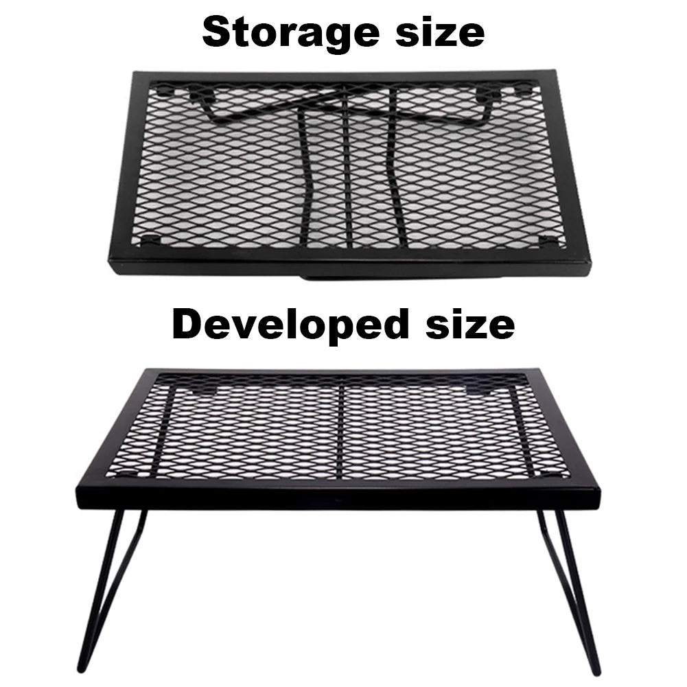 Foldable Campfire Grill Grate Heavy Duty Over Fire Cooking Rack for Camping Picnic Fire Pit