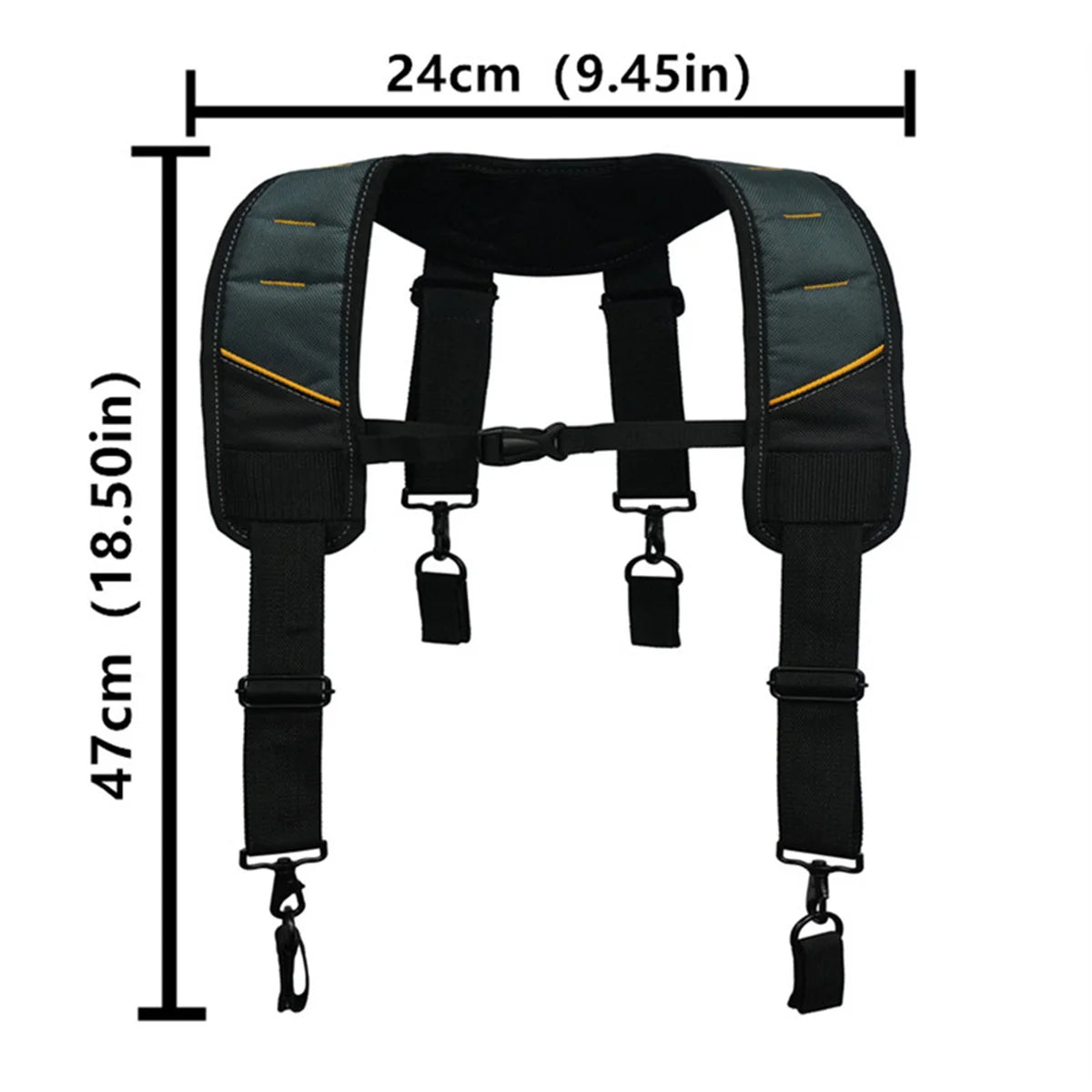 Heavy Duty 2-in-1 Tool Belt Set with Adjustable Suspenders Oxford Cloth Work Support System