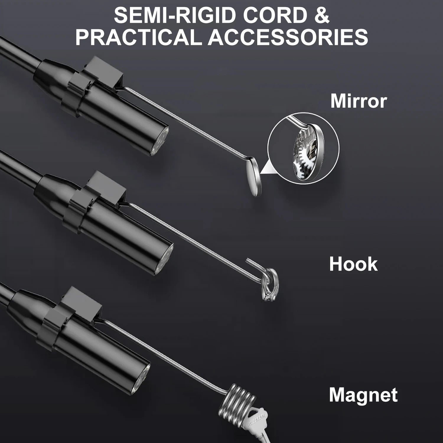 Portable HD Inspection Borescope Camera with 10.92cm Screen IP67 Waterproof Probe and 32GB Card