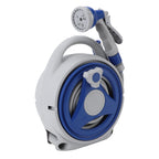 Portable Garden Hose Reel 15m with Spray Nozzle Compact Watering Hose Set
