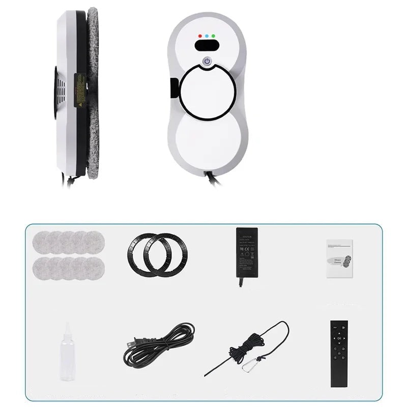 Smart Robot Window Cleaner Vacuum with Automatic Glass Cleaning System and 450cm Power Cord