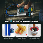 Cordless Brushless Electric Grease Gun 960W 69MPa High Pressure Lubrication Tool with Work Light