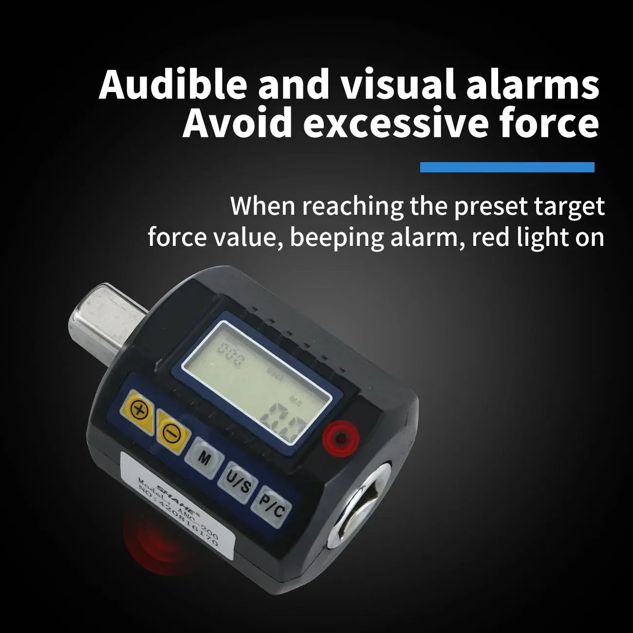 Digital Torque Adapter with LCD Display 1.27cm Square Drive Torque Meter for Automotive and Workshop Tools