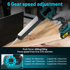 Cordless Electric Caulking Gun 6-Speed 300ml Sealant Cartridge Dispenser with LED Light