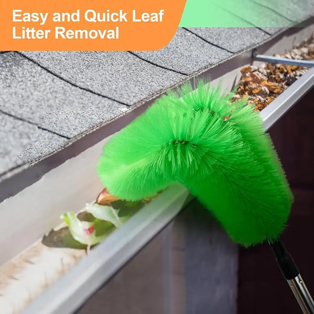 Telescopic Gutter Cleaning Brush with Extendable Pole 400cm for Roofs, Gutters, and Drains