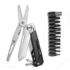 6-in-1 Stainless Steel Multi Tool with Scissors Screwdrivers and Folding Utility Blade Portable Pocket Tool
