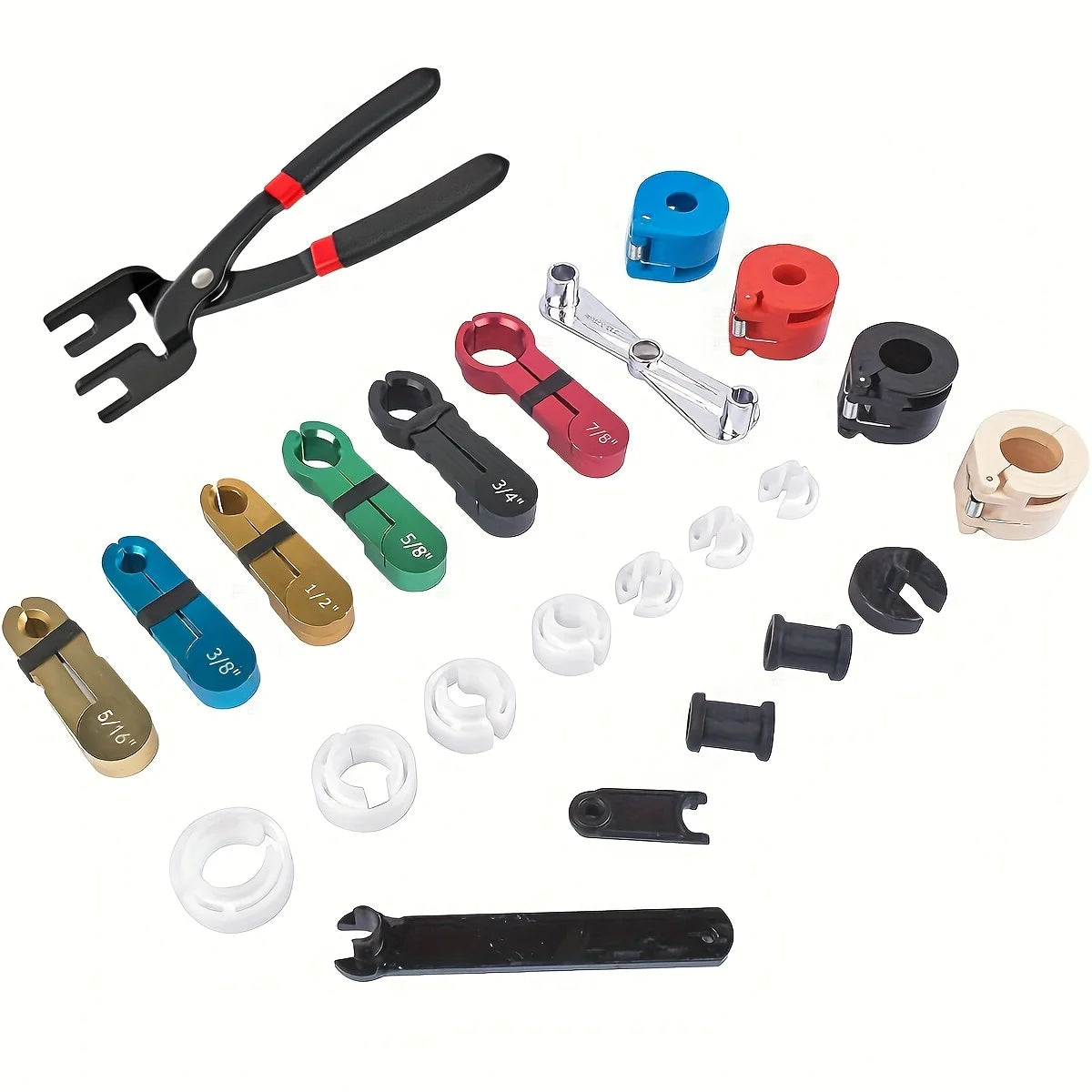 26-Piece Quick Disconnect Tool Set with Fuel and AC Line Pliers for Vehicle Maintenance