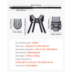 Heavy Duty 22 Pocket Tool Belt with Suspenders Adjustable Utility Pouch for Construction and DIY