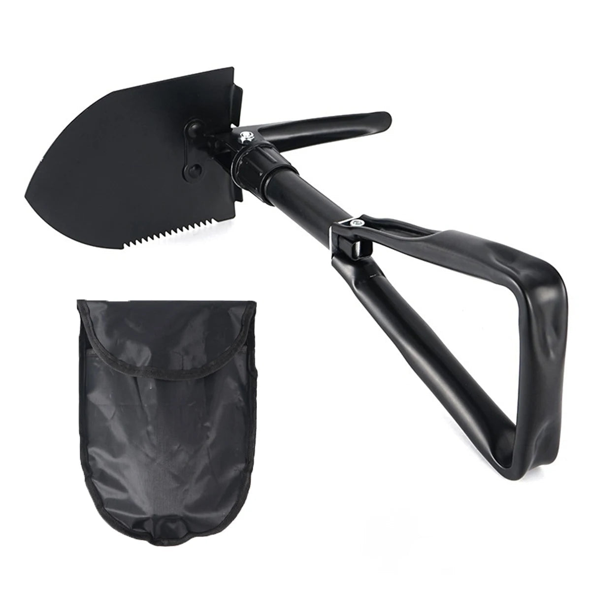 Portable Folding Camping Shovel with Carry Bag Multifunction Outdoor Spade Tool