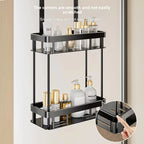 Portable 2 Tier Bathroom Wall Storage Rack Waterproof Toiletry Organizer Shelf