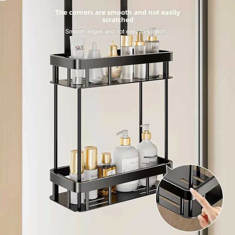 Portable 2 Tier Bathroom Wall Storage Rack Waterproof Toiletry Organizer Shelf