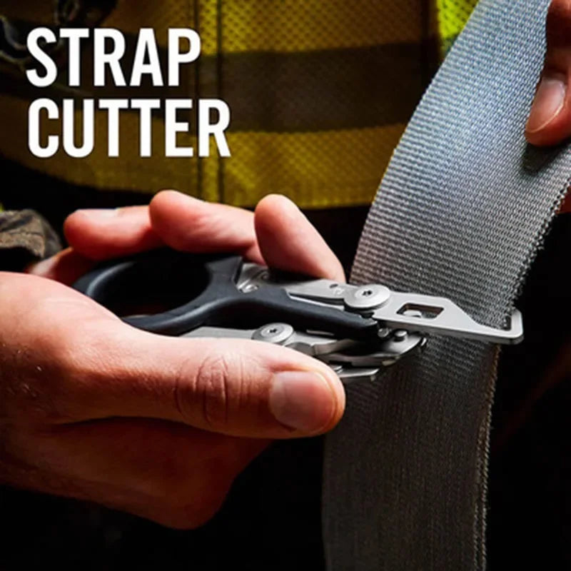 Multifunction Emergency Shears with Strap Cutter and Glass Breaker Portable Utility Scissors