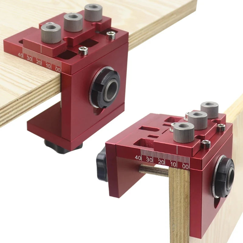 3-in-1 Dowelling Jig Wood Drill Guide Locator Clamp DIY Carpentry Aluminium Alloy
